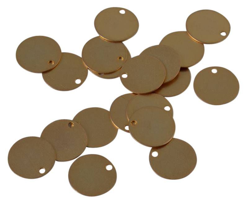 Brass. Pendant. Coin. 10x0.5mm. Gold. Matt. Inn.1mm.