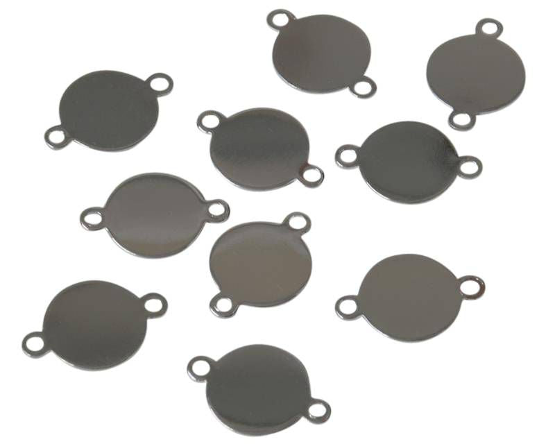Brass. Pendant. Coin. 9mm. Silver. Inn.1mm.