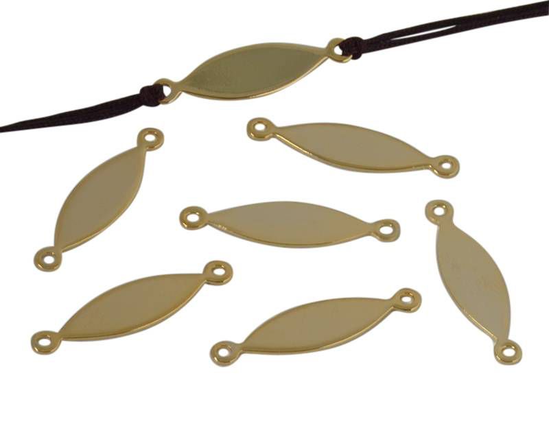 Brass. Connector. 24x6mm. Gold. Inn.1mm.