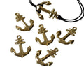 Brass. Pendant. Anchor. 22x17mm. Gold. Inn.1mm.