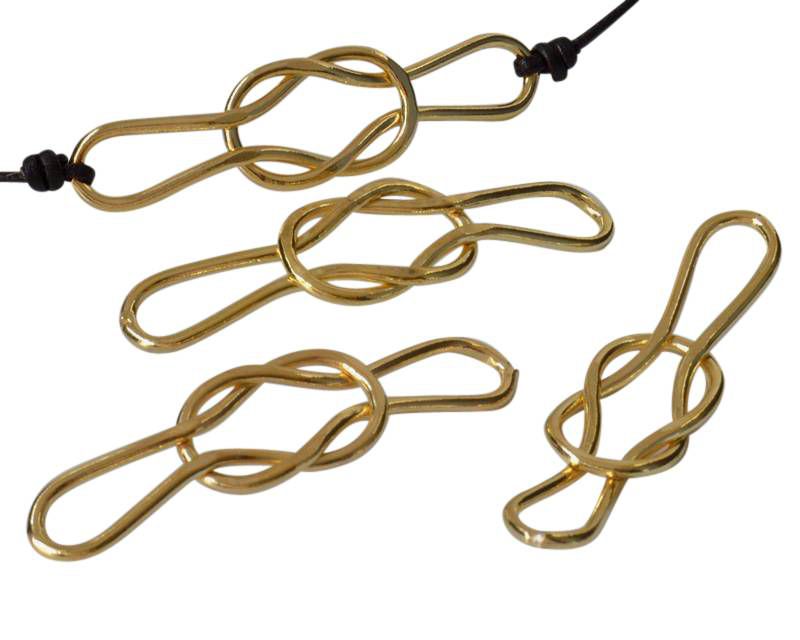 Brass. Knot. 54x14mm. Gold.
