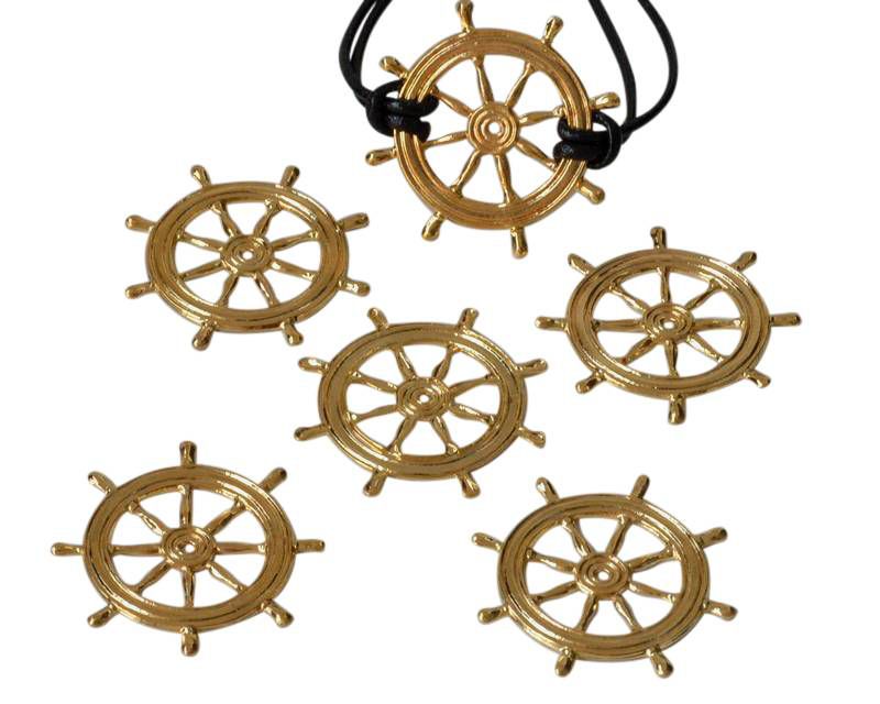 Brass. Rudder. 25mm. Gold.