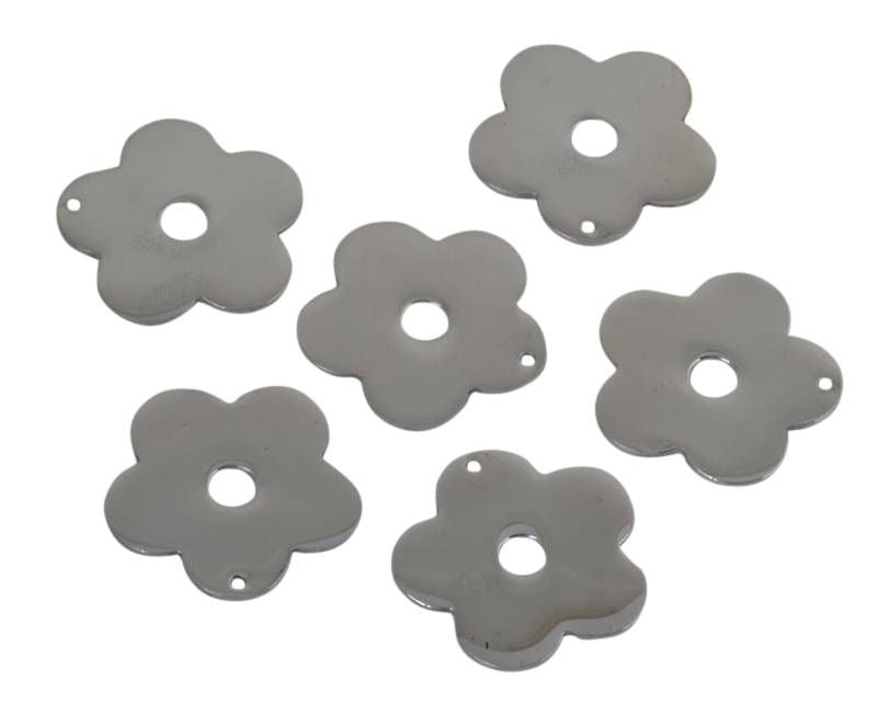 Stainless Steel 304 Pendant. Flower. 22x22x1mm. Silver. Inn.0.5mm.