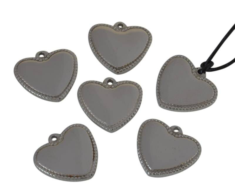 Stainless steel 304. Pendant. Heart. 21x19x3mm. Silver. Inn.1.6mm.