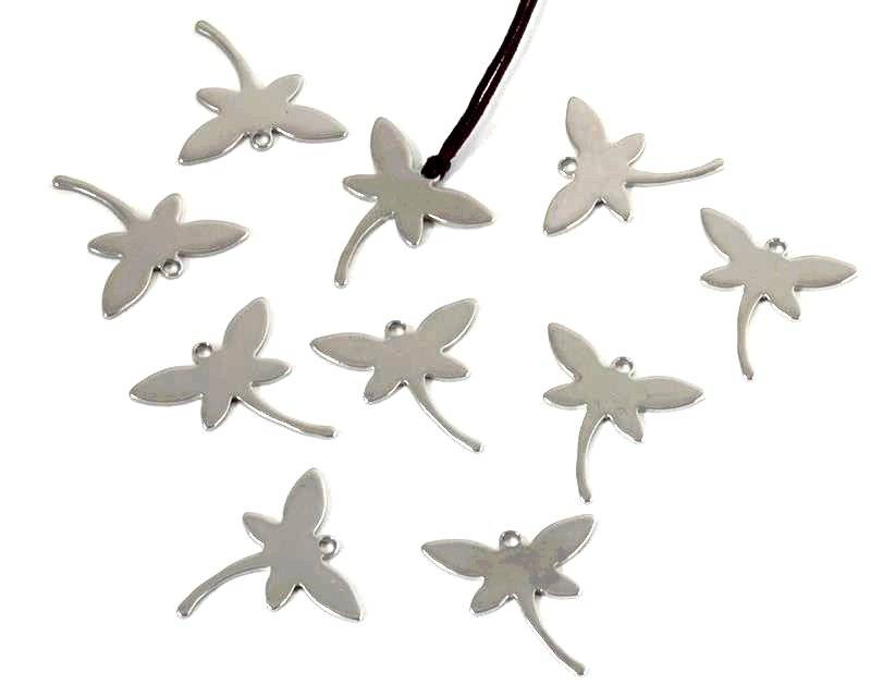 Stainless steel 304. Pendant. Dragonfly. 19x20x1mm. Inn.1mm.