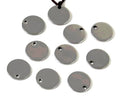 Stainless steel 304. Pendant. Coin. 10x10x1mm. Silver. Inn.0.8mm.
