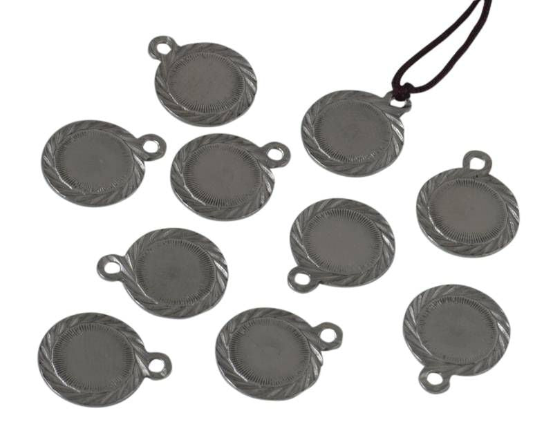 Stainless steel 304. Pendant. Coin. 12x15x0.5mm. Silver. Inn.1.8mm.