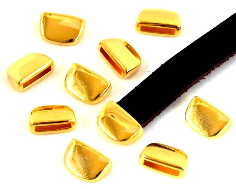 Zamak. End cap. 8.6x13mm. Gold. Inn.10x2mm.
