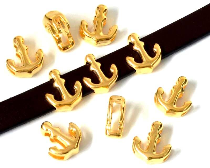 Zamak. Anchor. 13x15mm. Gold. Inn.10x2.5mm.
