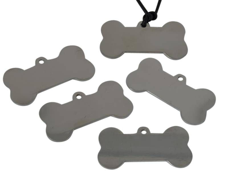 Stainless steel 304. Pendant. Dog bone. 40x22x1mm.Silver. Inn.2.5mm