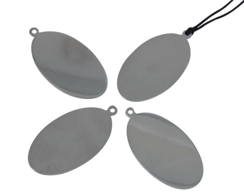 Stainless steel 304. Pendant. Oval. 22x42x1mm. Silver. Inn.3mm