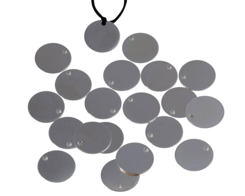 Brass. Pendant. Coin. 10.5x1mm. Silver. Inn.0.8mm.