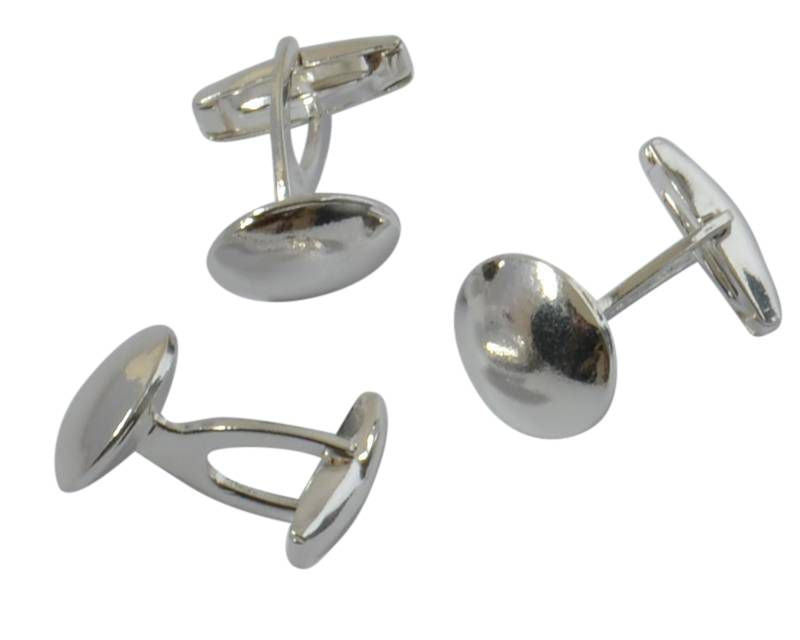 Brass. Cufflink. Coin. 15.5mm. Silver.