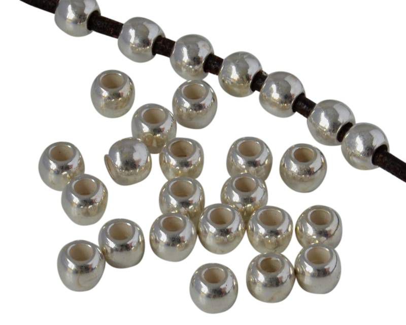 Zamak. Round. 6mm. Silver. Inn.2mm.