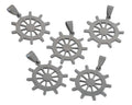 Stainless steel 304. Pendant. Wheel and anchor. 27mm.Silver.Inn.3x5mm.