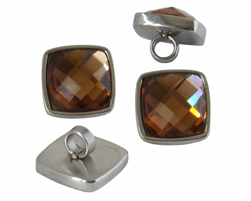 Stainless steel 304/crystal.Square.16x16mm.Silver-golden shadow.Inn4mm
