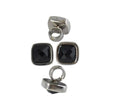 Stainless steel 304/crystal. Square. 9x9mm. Silver-black. Inn.4mm.