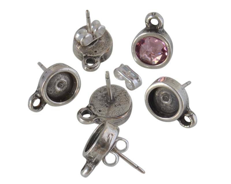Zamak. No stone. Inn.stone 7,07-7,27mm.For Swarovski.Silver.Inn.1.8mm.