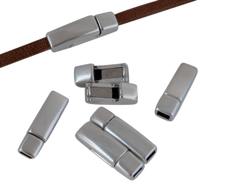 Zamak. Magnetic clasp. 17x5mm. Silver. Inn.3x1.5mm.
