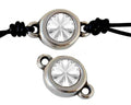 SWAROVSKI And Zamak Connector. 22x12mm Coin. Silver-Tanzanite. Inn.3mm