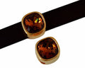 Zamak/SWAROVSKI slider. Square. 13x13mm. Gold. Smoked Topaz. Inn.10x2.5mm