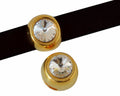 Zamak/SWAROVSKI slider. Coin. 14mm. Gold. Crystal. Inn.10x2.5mm