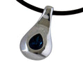 Zamak/SWAROVSKI Pendant .Teardrop. 27x14mm. Silver-Montana. Int.2.2mm