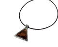 Zamak/SWAROVSKI Pendant. 38x30mm. Silver-Light Smoked Topaz.. Int.5mm
