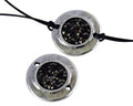 Zamak/SWAROVSKI Crystal Fine Rocks Connector. 26mm Coin. Silver-Grey. Inn2.5mm