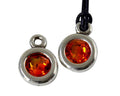 Zamak/SWAROVSKI Pendant. 17x11mm Coin. Silver-Fire Opal. Inn.2mm