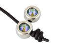 Zamak/SWAROVSKI slider. 12mm Coin. Silver-Paradise Shine. Inn.3mm