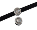 Zamak/SWAROVSKI Slider. 6x4mm. Silver-Crystal. Inn.3x2mm
