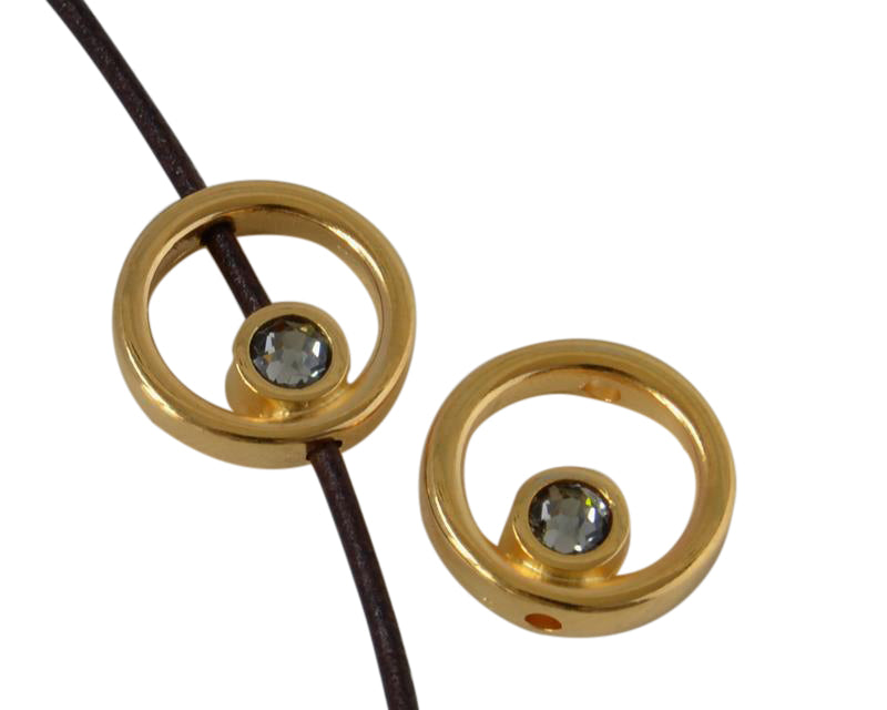 SWAROVSKI and Ring 12.2x12.3mm. Gold-Black Diamond. Inn.1.5mm