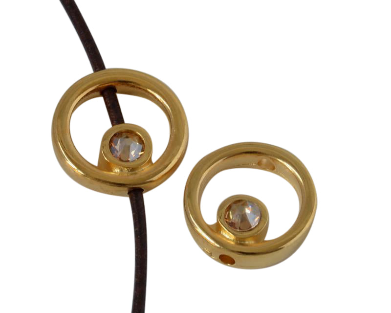 SWAROVSKI and Ring 12.2x12.3mm. Gold-Golden Shadow. Inn.1.5mm