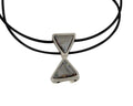 SWAROVSKI and metal slider. 20x20mm triangle. Silver-Satin. Inn.2mm