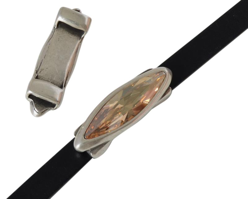 SWAROVSKI and metal slider 43x13mm. Silver-Golden Shadow. Inn.9,8x2,5mm