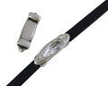 SWAROVSKI and metal slider 43x13mm. Silver-Crystal. Inn.9.8x2.5mm
