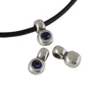 SWAROVSKI and Zamak pendant. 13x7mm. Silver-Purple Velvet. Inn.3mm