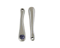 SWAROVSKI and Zamak pendant. 31x6mm. Silver-Tanzanite. Inn.1.3mm