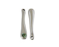SWAROVSKI and Zamak pendant. 31x6mm. Silver-Peridot. Inn.1.3mm