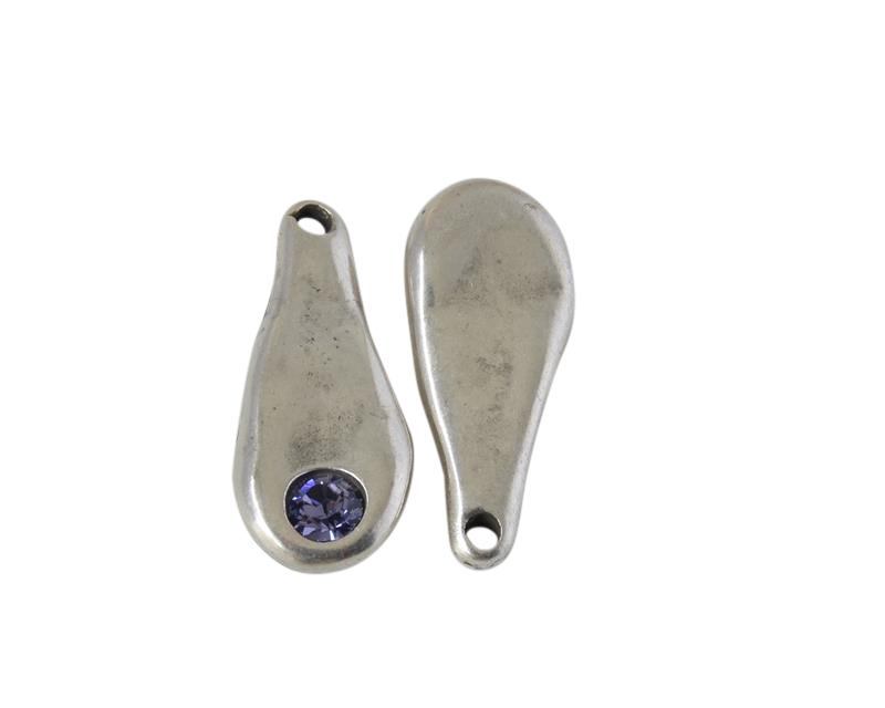 SWAROVSKI and Zamak pendant. 23.5x10mm. Silver-Tanzanite. Inn.1.5mm