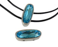 SWAROVSKI and Zamak slider. 30x13mm. Two holes. Silver-Light Turquoise. Inn.2.2mm