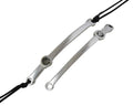 SWAROVSKI and Zamak connector. 43x5mm. Silver-Black Diamond. Inn.1.5mm