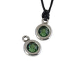 SWAROVSKI and Zamak Pendant. 17x11mm Coin. Silver-Erinite. Inn.2mm