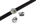 SWAROVSKI and Zamak Slider. Coin 8.3x8x8mm. Erinite. Inn.5x2.5mm