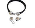 SWAROVSKI clasp with end cap. 2 pieces set 6x15mm-6x11mm. Silver-Golden Shadow. Inn.5x2mm