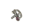 SWAROVSKI and Zamak Dragonfly ring. 25x28mm. Silver-AntiquePink. Inn.3mm