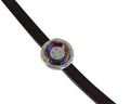 Zamak/Swarovski. Coin. 25mm. Silver-Volcano. Inn.10x3mm.