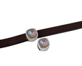 SWAROVSKI and Zamak slider. 13x13mm Square. Silver-Cappuccino Delite. Inn.3mm