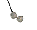 SWAROVSKI and metal pendant. 13x13mm. Silver-Light Grey Delite. Inn.2mm